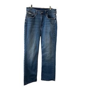 Calvin Klein High Rise Flare Crop Jeans Womens Size 30 Medium Wash